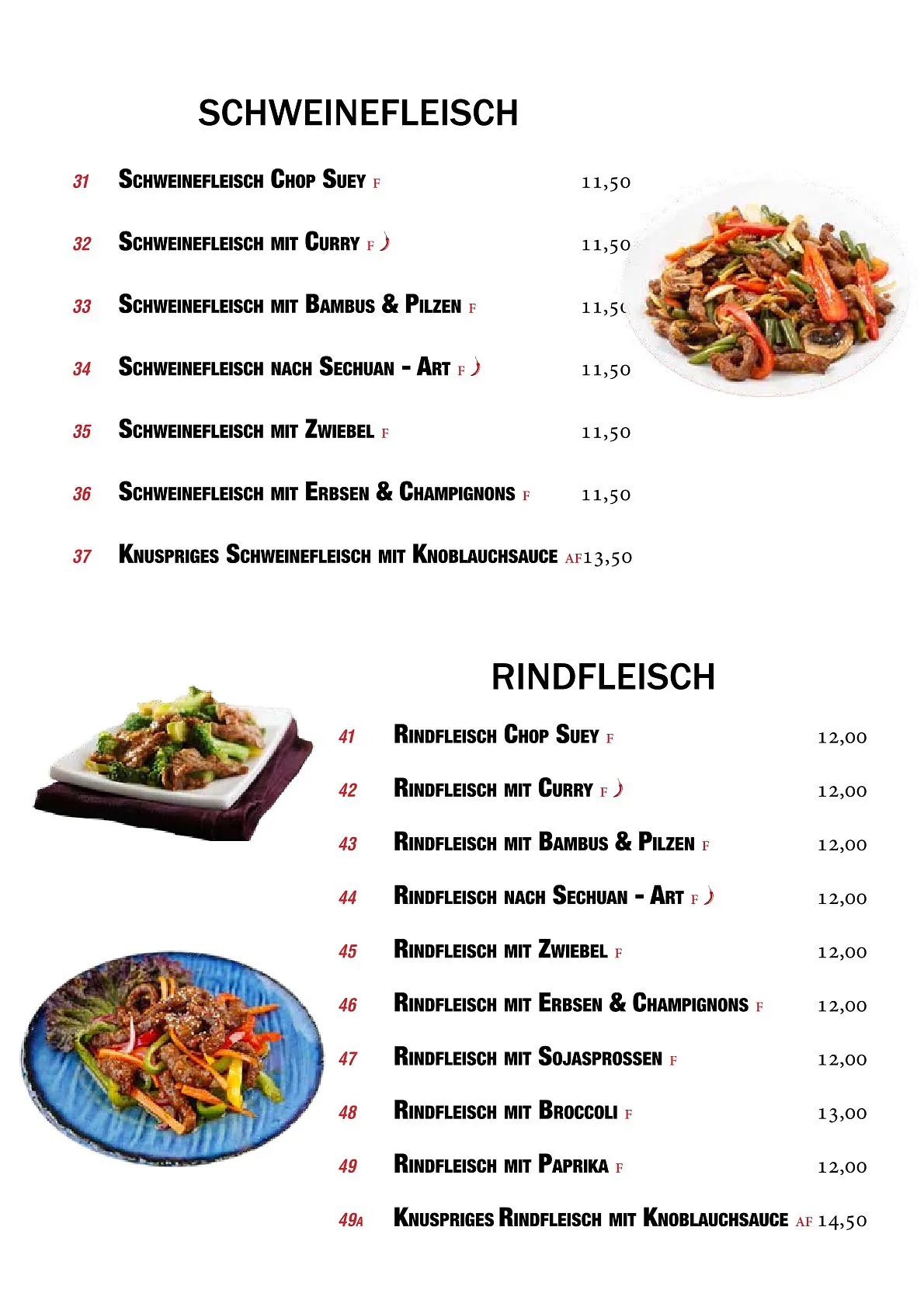 Speisekarte China Restaurant Yi, Ried im Innkreis